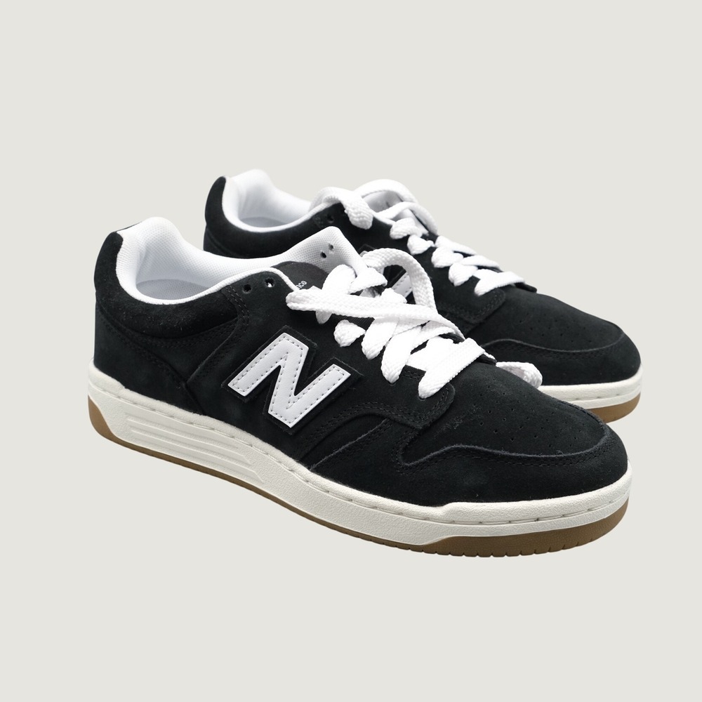 New Balance 480 Sneakers Mens Black Suede Gum Sole BB480PTN 7.5 Low Top